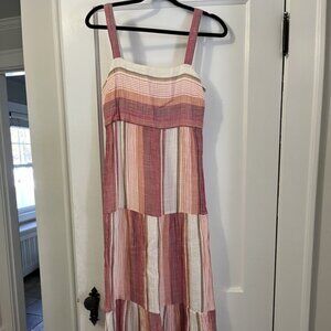 Faherty Pink Striped Maxi Dress